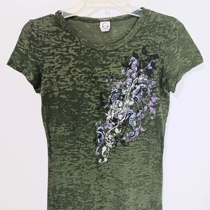 Vintage Emi sportswear graphic top, size medium, color Tennessee green,